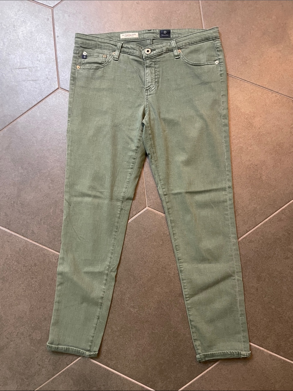 AG Olive Green Women's Legging Ankle Jeans 32